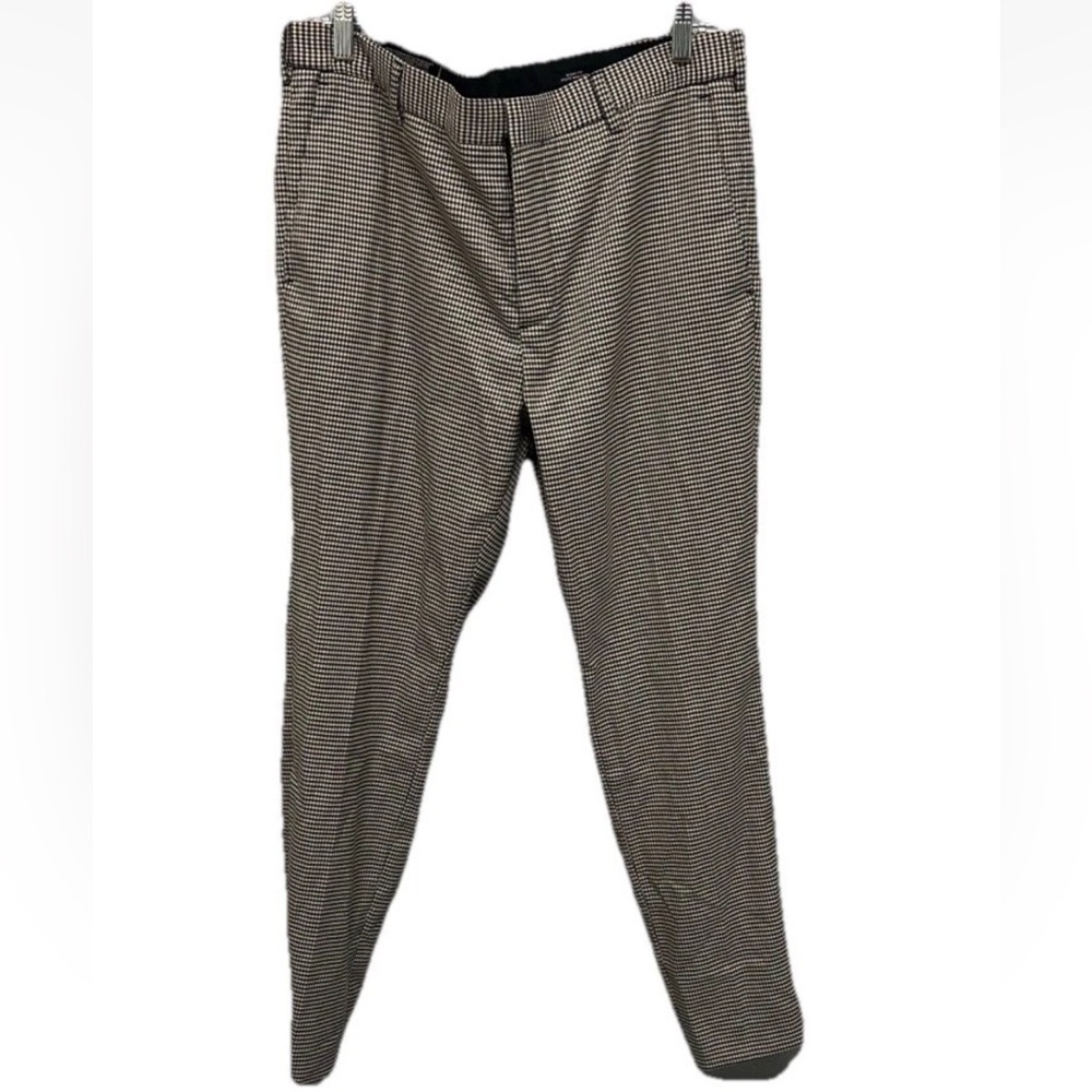 H&M Womens Skinny‎ Fit Black and White Checkered Trousers Size 34 Preppy Office
